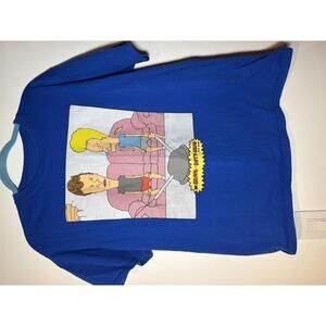 MTV Beavis and Butt-Head Graphic T-Shirt Blue‎ Large Mike Judge 2020 Viacom